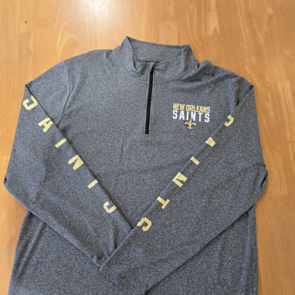 New Orleans Saints Men's NFL‎ Team Apparel 1/4 Zip Pullover Long Sleeve Gray XL